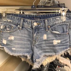 BDG low waisted light wash denim shorts